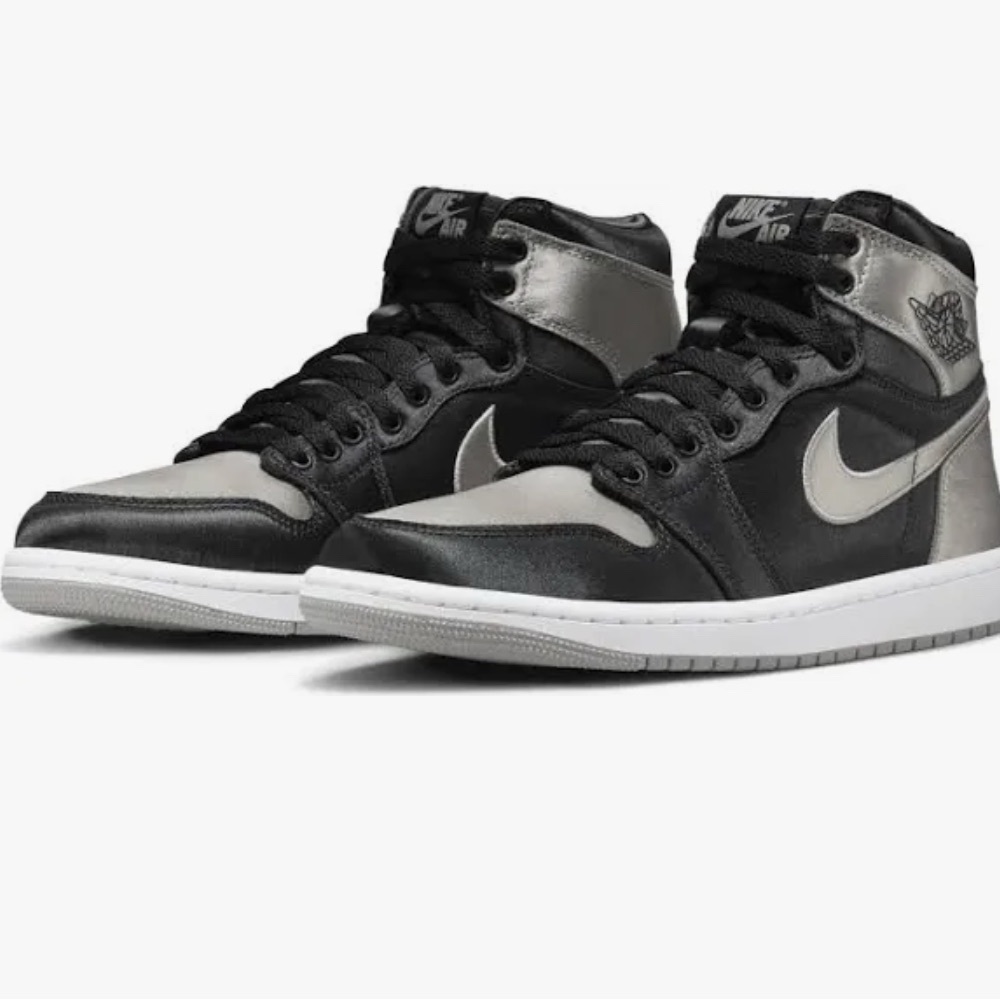 Nike Black and Silver High-Top Sneakers